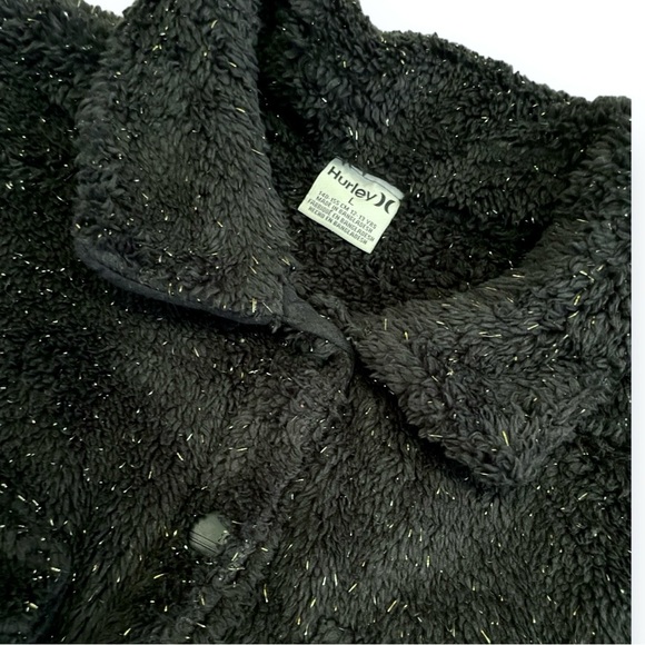 Hurley Fuzzy Black with gold flack jacket. - Picture 2 of 3